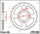 Rear Sprocket Steel Natural For Yamaha RD 125 1974-1976 - 39T