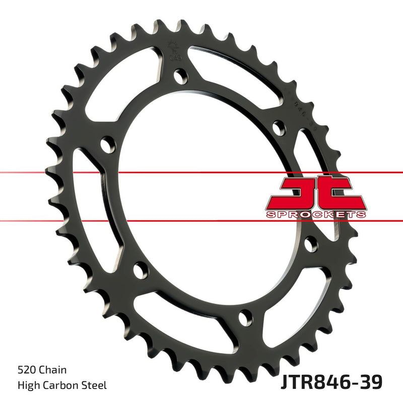 Rear Sprocket Steel Black For Yamaha SR 400 1978-1989 - 39T