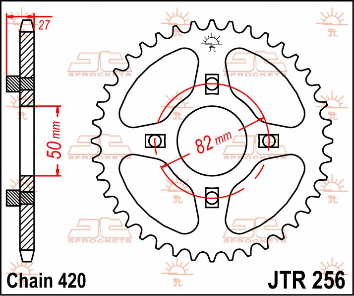 Rear Sprocket Steel Natural For Honda ST 50 K 1970-1978 - 40T