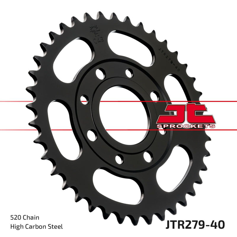 Rear Sprocket Steel Black For Honda SL 125 S 1972-1976 - 40T