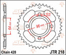 Rear Sprocket Steel Natural For Honda CG 125 W 2000 - 44T