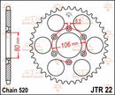 Rear Sprocket Steel Natural For Aprilia TUAREG 125 1989-1994 - 45T