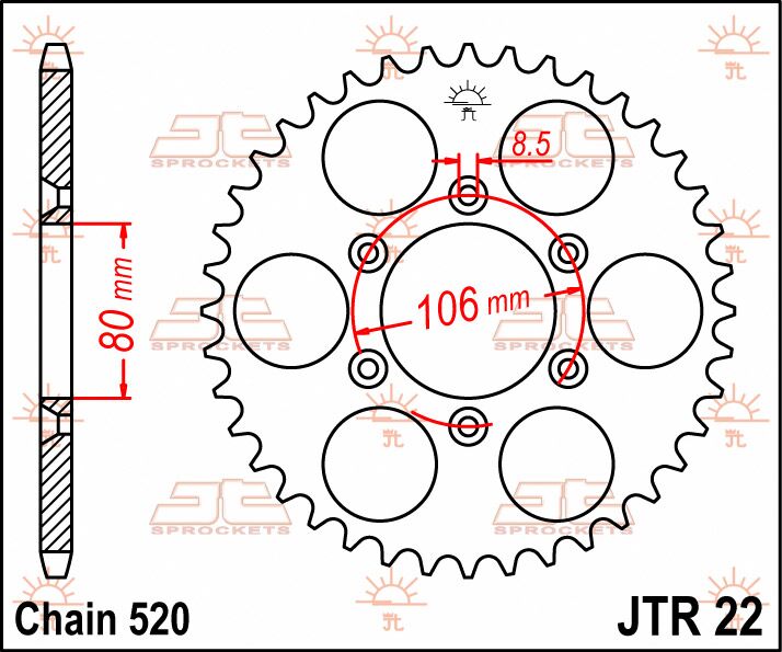 Rear Sprocket Steel Natural For Aprilia TUAREG 125 1989-1994 - 45T