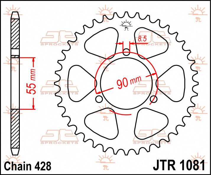 Rear Sprocket Steel Natural For Rieju RS2 125 2006-2009 - 46T