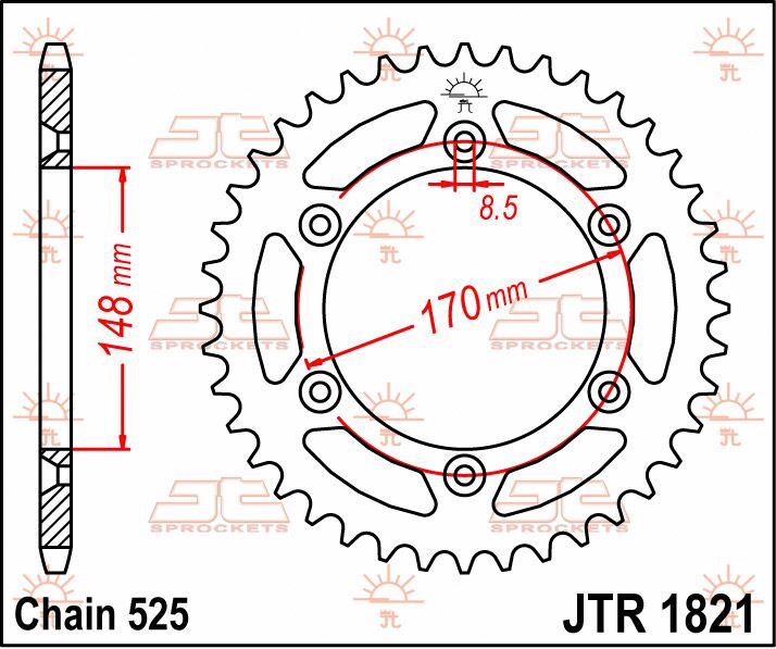 Rear Sprocket Steel Natural For Suzuki DR 800 S 1991-1999 - 47T