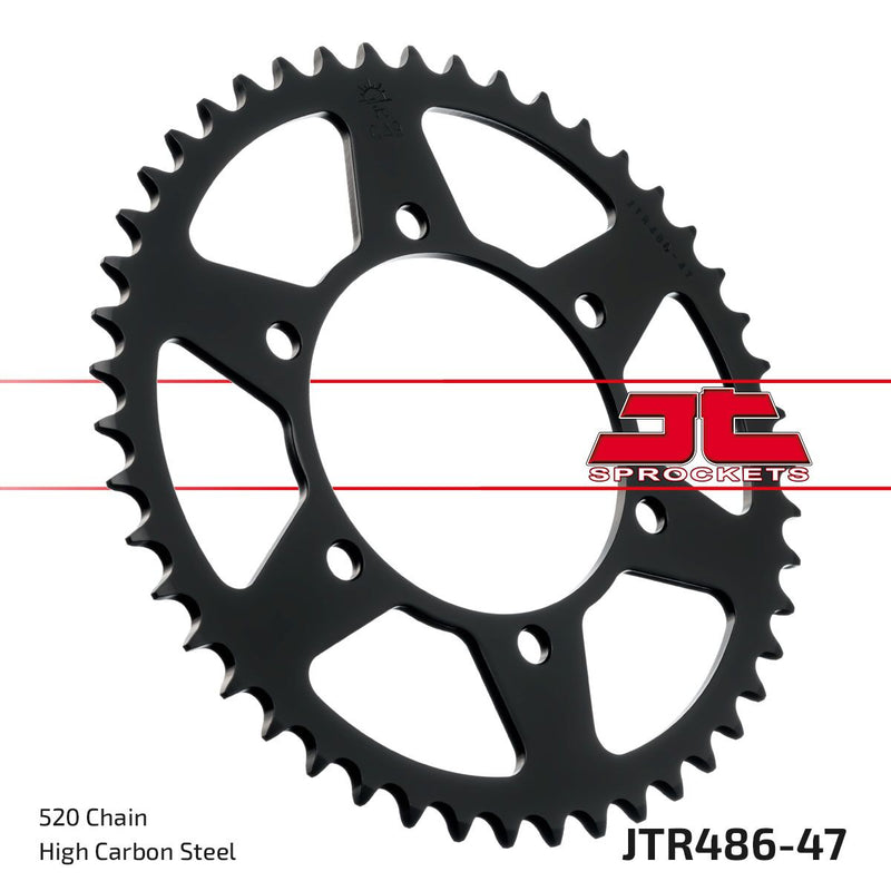 Rear Sprocket Steel Black For Kawasaki EX 250 R 1986-2012 - 47T