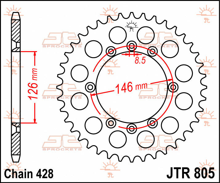Rear Sprocket Steel Natural For Suzuki RM 100 1979-1982 - 50T