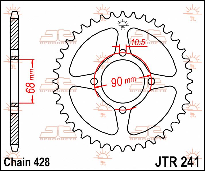 Rear Sprocket Steel Natural For Honda MTX 125 RW 1983-1990 - 53T