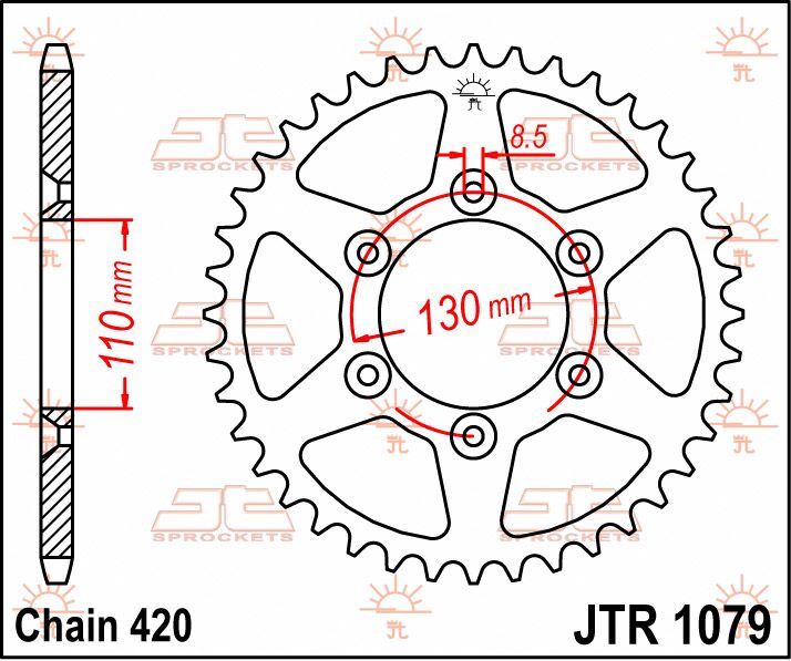 Rear Sprocket Steel Natural For CPI SM 50 2006-2009 - 62T