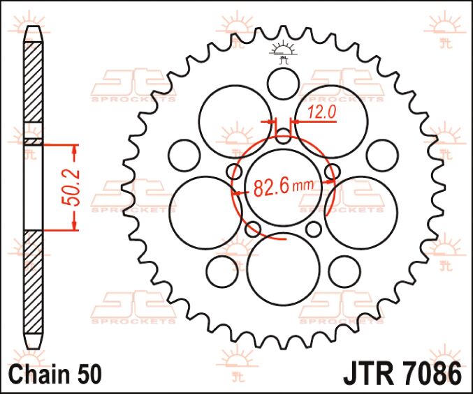 Rear Sprocket Steel Natural For Harley Davidson XLH 1100 1986-1987 - 48T
