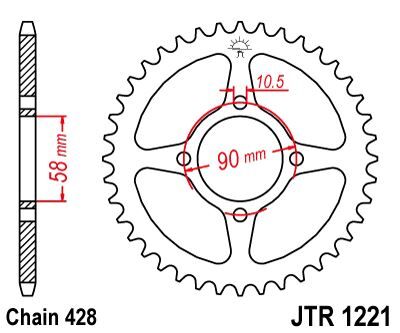Rear Sprocket Steel Natural For Honda CBR 125 R 2011-2016 - 44T