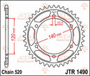 Rear Sprocket Steel Natural For Kawasaki ZX-4 400 1987-1988 - 37T