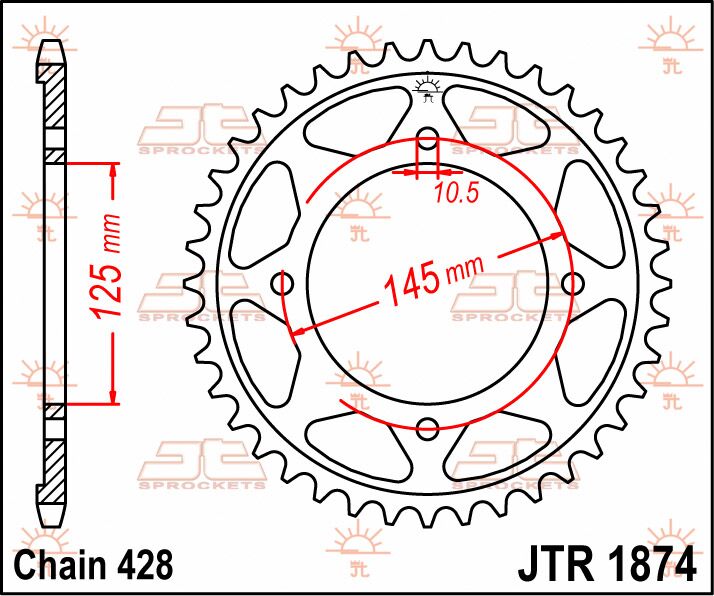 Rear Sprocket Steel Natural For Yamaha XVS 125 2000-2004 - 56T