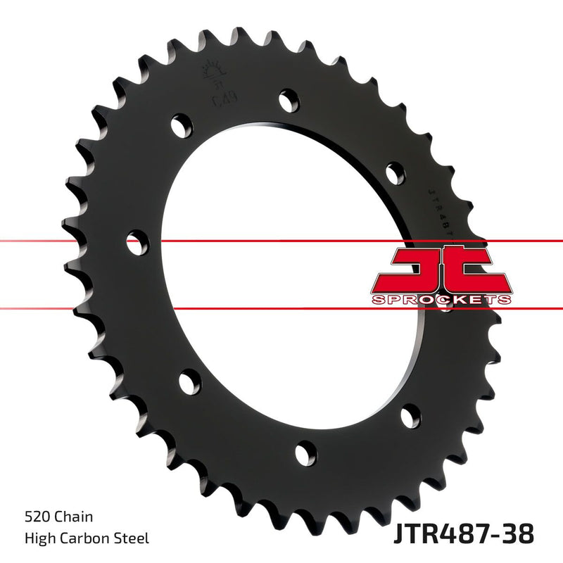 Rear Sprocket Steel Black For Kawasaki KLR 500 1987-1988 - 38T