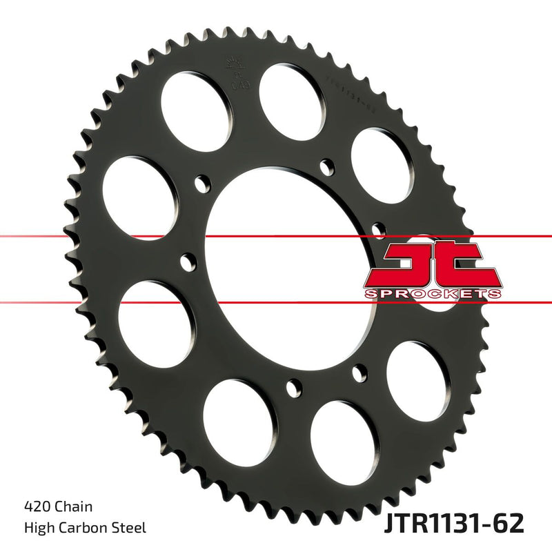 Rear Sprocket Steel Black For Derbi SENDA 50 R 2000-2008 - 62T