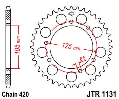 Rear Sprocket Steel Black For Derbi SENDA 50 R 2000-2008 - 62T
