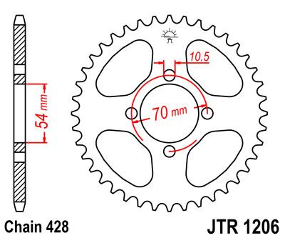 Rear Sprocket Steel Natural For Honda CBR 125 R 2004-2010 - 44T