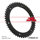 Rear Sprocket Steel Black For Yamaha DT 125 R 1988-2002 - 51T