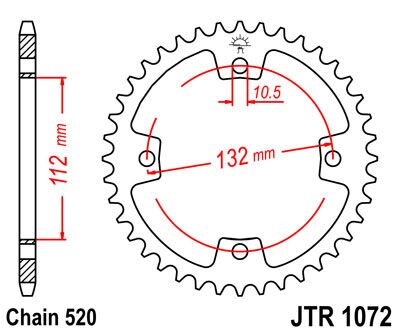 Rear Sprocket Steel Natural For Kymco KXR 250 2X4 2004-2007 - 36T