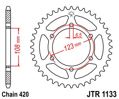 Rear Sprocket Steel Natural For Peugeot XR6 50 E 2003-2005 - 65T
