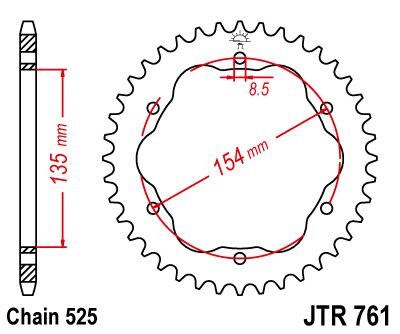 Rear Sprocket Steel Natural For Ducati 1098 2007-2008 - 39T