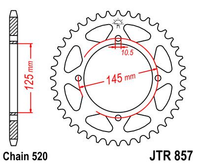 Rear Sprocket Induction Hardened Black Zinc Finish Black / Zinc For Yamaha XT 550 1982-1983 - 45T