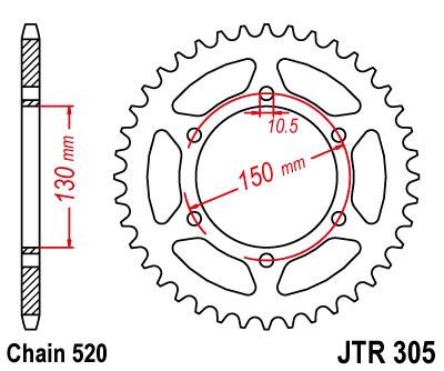 Rear Sprocket Steel Natural For Honda NX 650 1995-2000 - 46T
