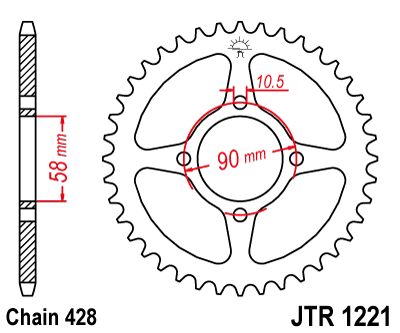 Rear Sprocket Steel Natural For Honda CBR 125 R 2011-2016 - 45T