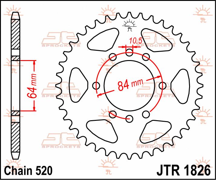 Rear Sprocket Steel Black For Suzuki T20 250 1968 - 37T