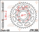 Rear Sprocket Steel Black For Honda CL 175 K 1968-1973 - 44T