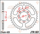 Rear Sprocket Steel Natural For Suzuki AP 50 1967-1977 - 44T