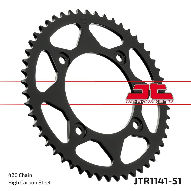 Rear Sprocket Steel Black For Beta RR 50 2018-2025 - 51T