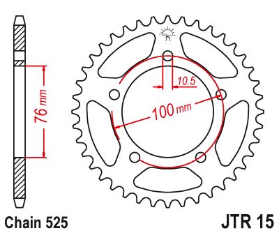 Rear Sprocket Steel Natural For Benelli LEONCINO 500 ABS 2017-2018 - 44T