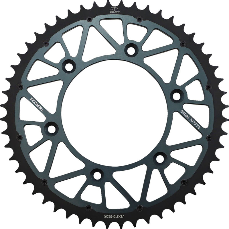 Twinstar Rear Sprocket Graphite For Honda CR 125 R 1982-2007 - 52T