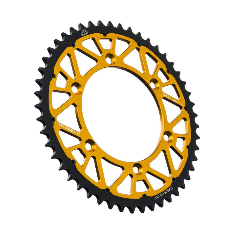 Twinstar Steel/Aluminum Hybrid Sprocket Black / Gold For Suzuki RM 100 1979-1982 - 49T