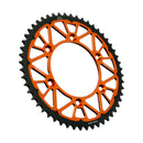 Twinstar Steel/Aluminum Hybrid Sprocket Black / Orange For KTM EXC 600 LC4 1988-1993 - 52T