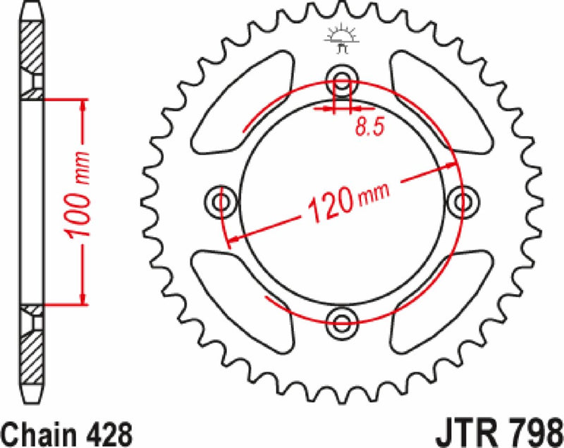 Rear Sprocket Black For Suzuki RM 85 2002-2012 - 46T