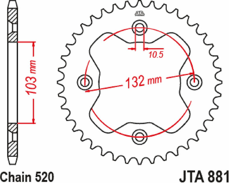 RaceLite Aluminum Rear Sprocket Orange For KTM XC 450 ATV 2008-2012 - 38T