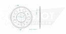 Standard Sprocket Rear 525 Black For Aprilia SRV 850 2013-2016