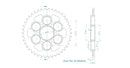 Standard Sprocket Rear 525 Zinc Plated For Ducati MULTISTRADA V4 1200 ABS 2022-2024