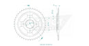Standard Sprocket Rear 520 Black For Brixton BX 250 ABS 2021-2022