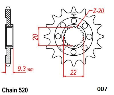 Steel Ultralight Front Sprocket Natural For Kawasaki KX 250 - 15 Teeth