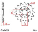 Steel Ultralight Front Sprocket Natural For Kawasaki KLX 450 R - 13 Teeth