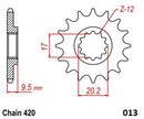 Steel Ultralight Front Sprocket Natural For GasGas MC 65 - 14 Teeth