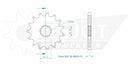 Standard Sprocket Front 525 Natural For Cagiva NAVIGATOR 1000 2002-2005