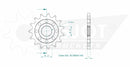 SPORT Sprocket Front 525 Natural For Royal Enfield CONTINENTAL GT 650 EFI ABS 2022
