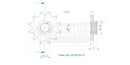 Standard Sprocket Front 520 Natural For Tm Racing MX 85 JUNIOR 19/16 2020-2021