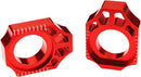 Axle Blocks Anodized / Red For Kawasaki KX 125 M 2003-2008