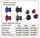 Aluminum Bobbins Titanium For Kawasaki ER-5 1997-2006