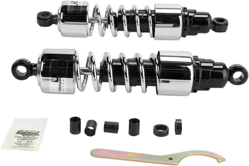 412 Series Cruiser Shocks Black / Chrome For Triumph Rocket III 2300 2007-2008 - 12 Inch